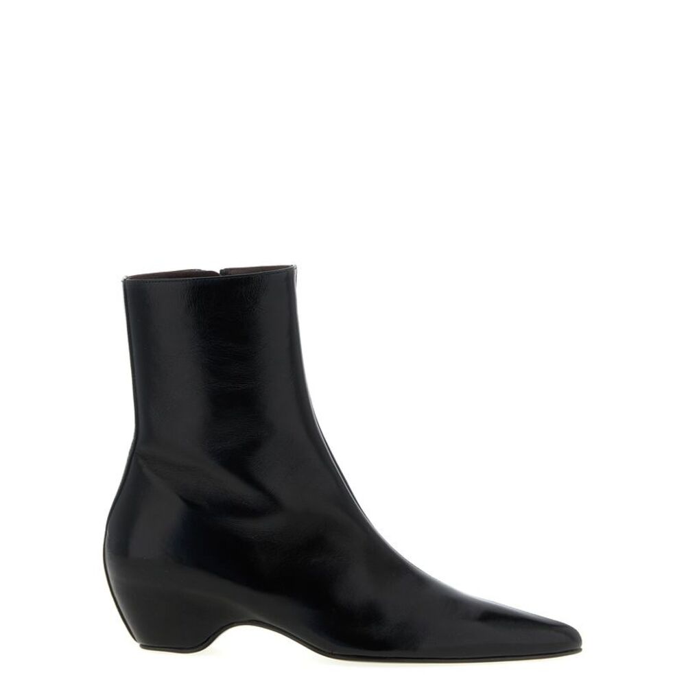 Khaite Black Calfskin Ankle Women's Boots